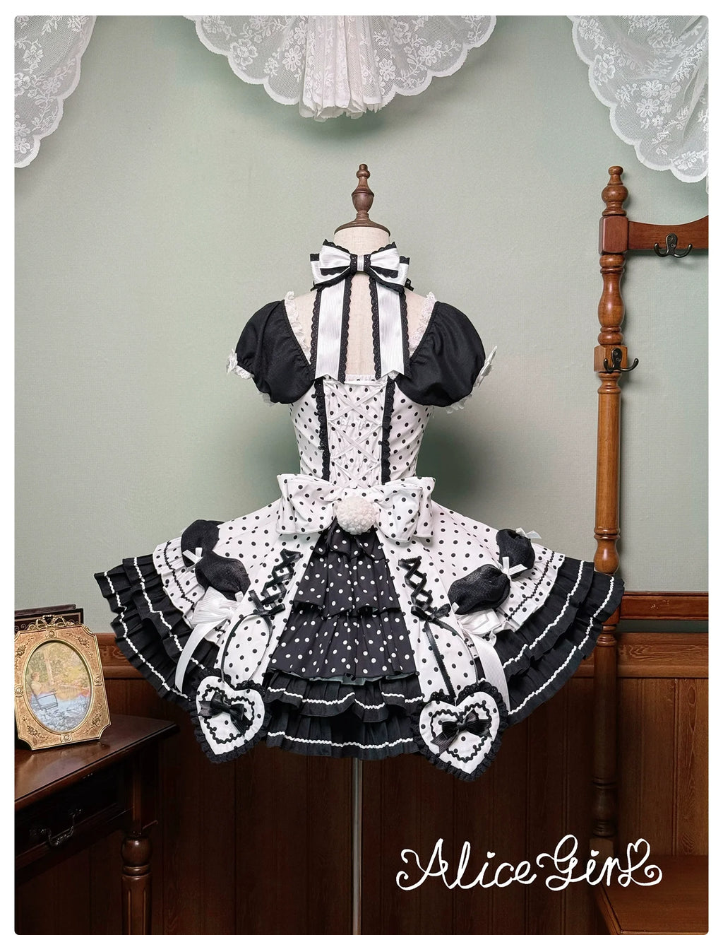 Old School Lolita Halter Neck OP Dress, Polka Dot Accent - image 65