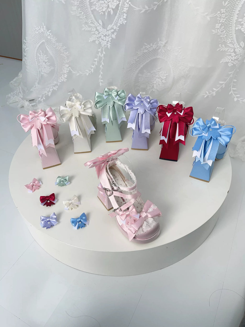Sakura Oath - Sweet Lolita Chunky Heel, 3D Floral Decoration - image 24