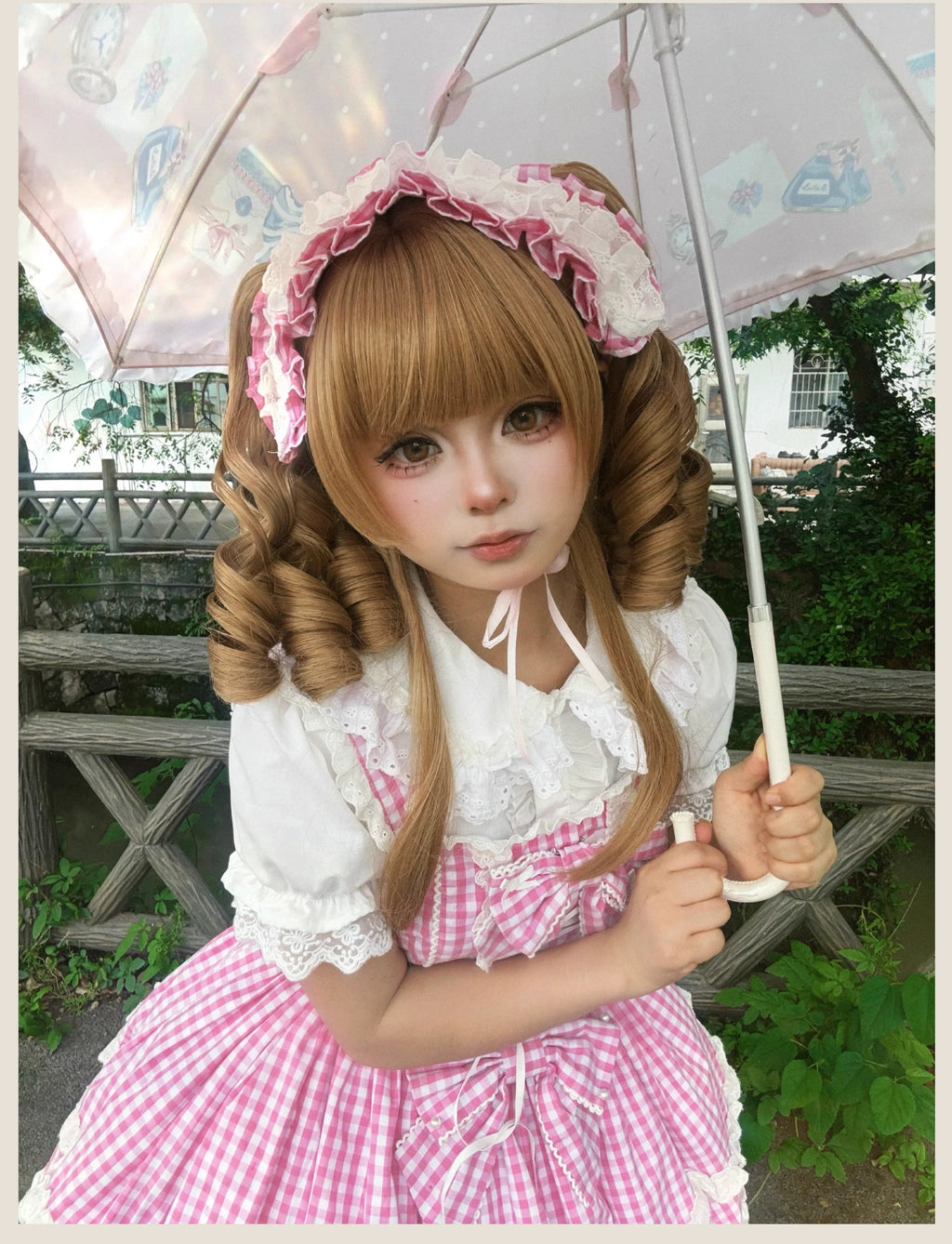 Plaid Baileys - Pink Plaid Old School Lolita JSK Dress - image 17