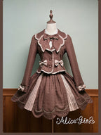 Bear Chocolate Slab - Classic Lolita Pleated JSK & SK Dress, Side Zipper - image 21