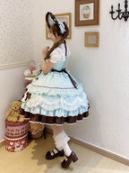 Fondant Cake - Summer Sweet Lolita JSK Dress, Tiered Ruffles and Bows - image 6