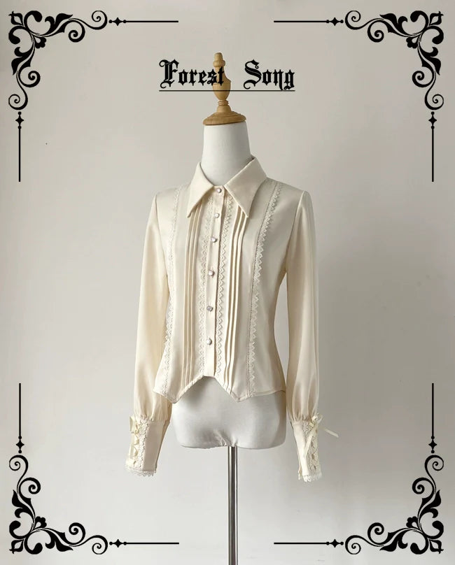 Griffin's Appointment - Vintage Lolita Pointed Collar Blouse - image 2