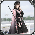 Chunlv Dark Pink Military Lolita OP Dress and Cloak - image 18