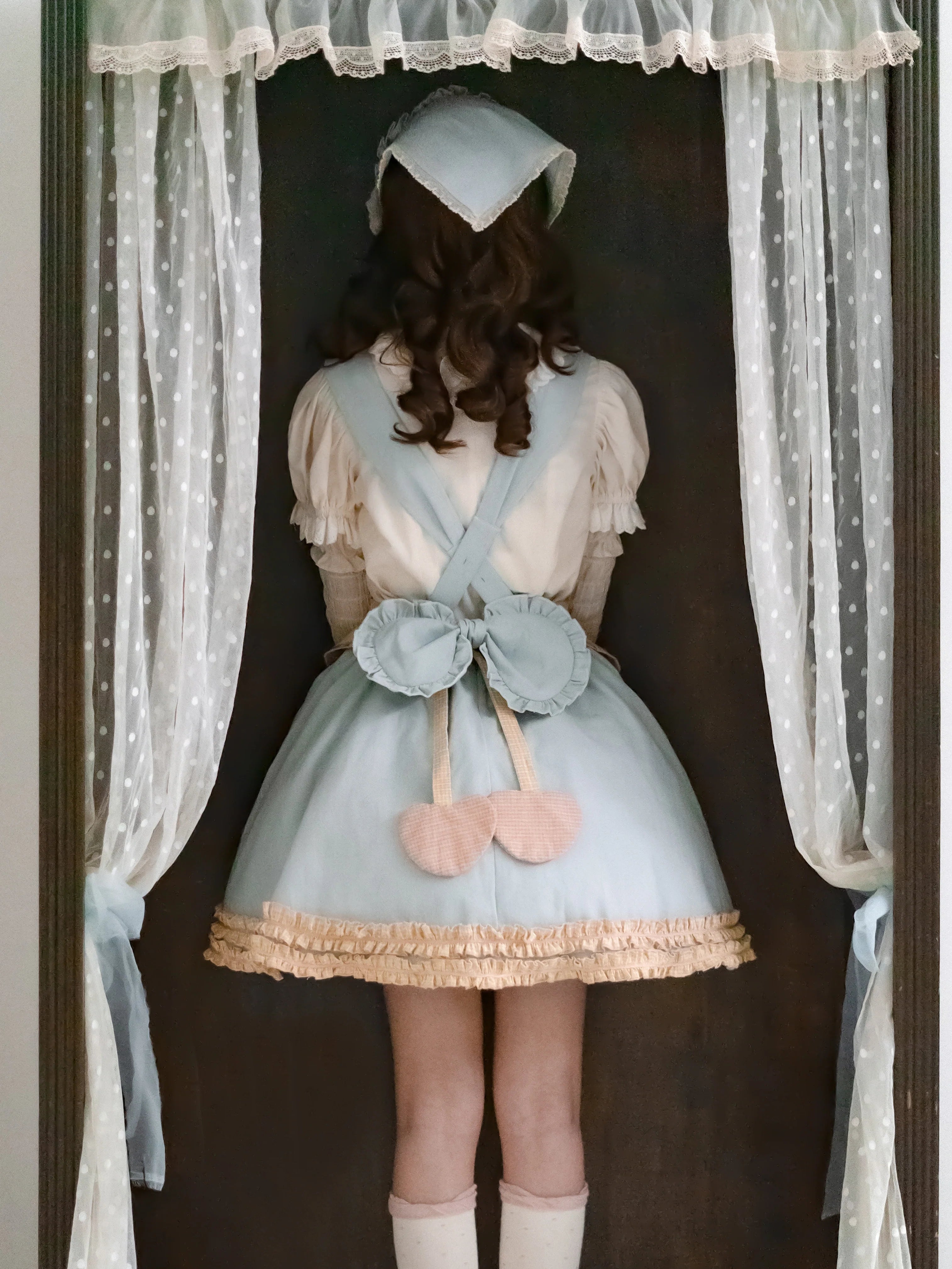 Teddy Bear Bakery Embroidered Cake Applique Sweet Lolita Suspender Skirt Set - image 7