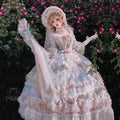 Rose Banquet Wedding Lolita OP Dress, Chiffon Tea Party Style - image 4