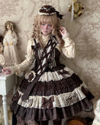 Coco Grace - Plaid Kawaii Lolita JSK Dress, Layered Ruffle & Bow and Accessories - image 10