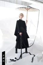 Pomegranate Note - Black Pleated Ouji Skirt - image 5
