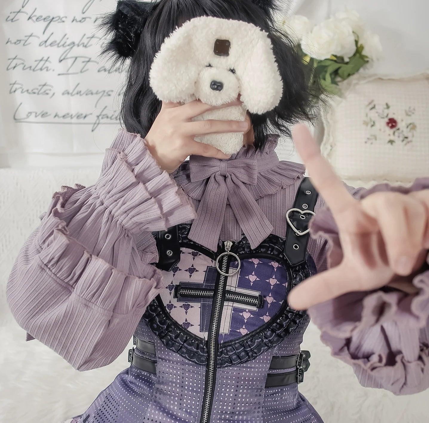 First Snow - Sweet Lolita Sweater Winter Puff Sleeve Knitting Innerwear - image 27