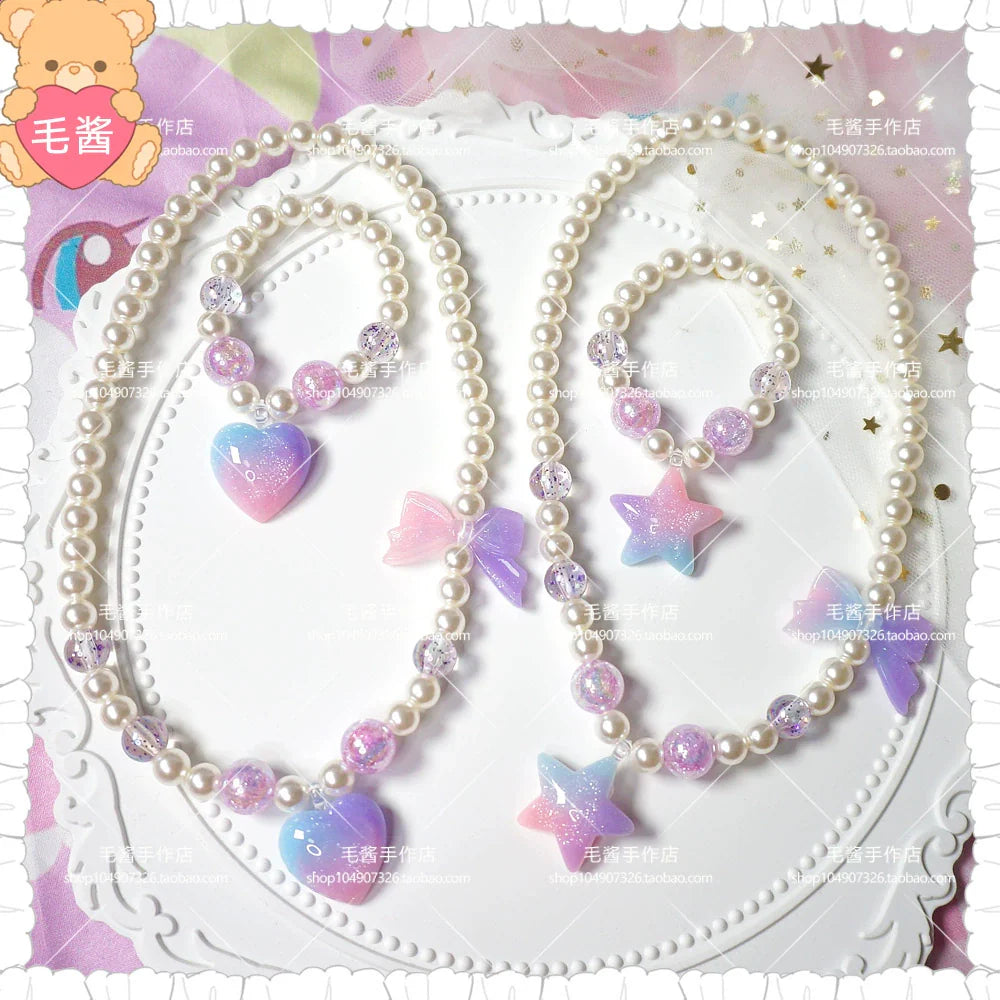 Kawaii Lolita Gradient Necklace and Bracelet Set - image 10