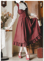 Classic Lolita A-Line Skirt, Button-Front Vest and White Blouse - image 20