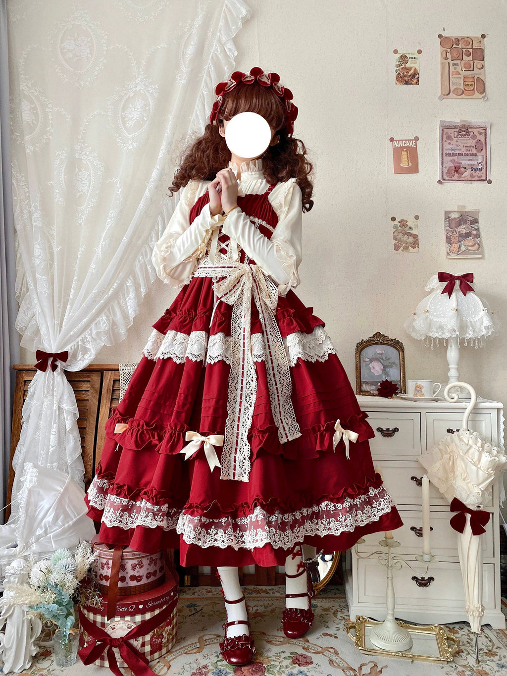 Lilianne Elegant Lolita Ruffled Hem JSK Dress - image 12