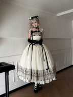 Letter from London White Newspaper Print Classic Lolita JSK Dress - image 8