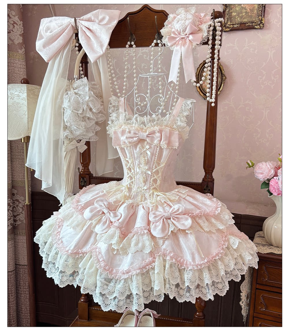 Realm of Sea Moon Sweet Lolita Jacquard JSK and Accessories - image 4