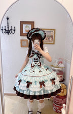 Fondant Cake - Summer Sweet Lolita JSK Dress, Tiered Ruffles and Bows - image 13