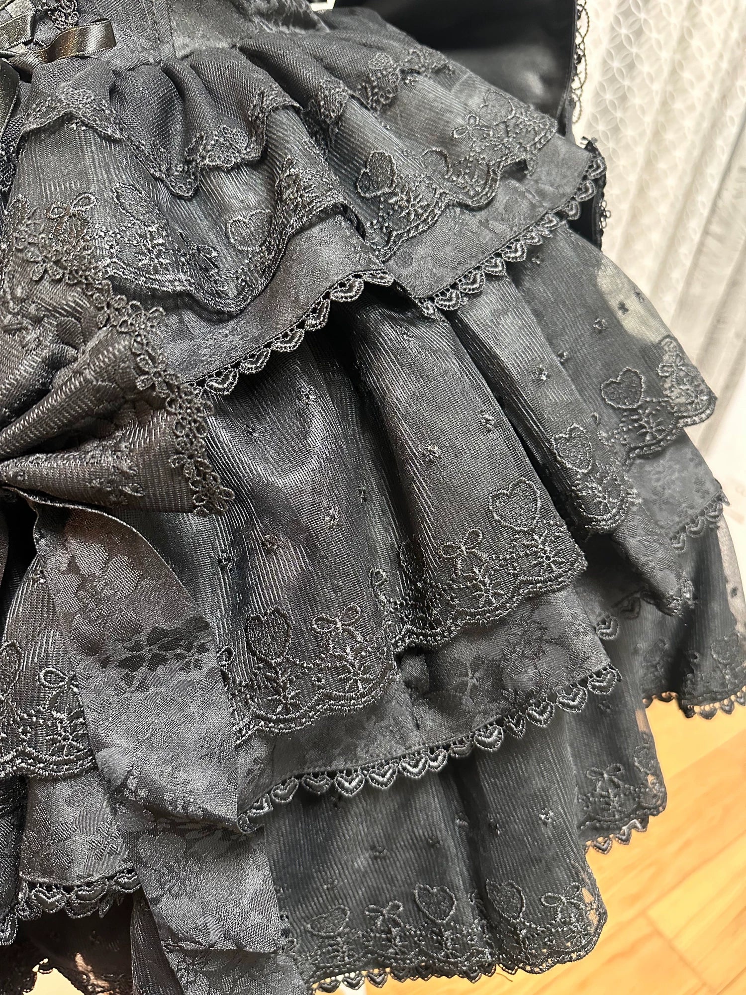 Mori Isle - Solid Gothic Lolita JSK Dress, Embroidered Lace - image 18