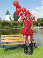 WONKA Gothic Lolita Red Blouse and High Waist Shorts Set - image 6
