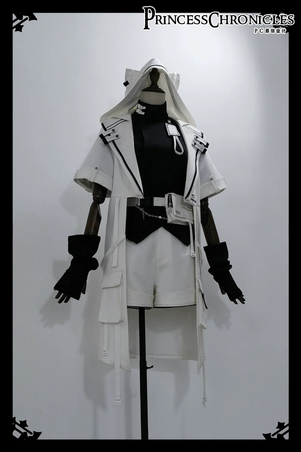 White Cat - Futuristic Style Cool Lolita Pants Suit With Cat Ear Coat - image 16