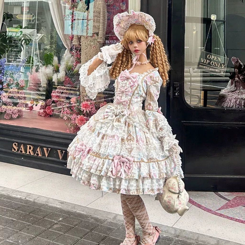 Candlelight Sonata - Sweet Lolita Long-Sleeve OP Dress - image 10