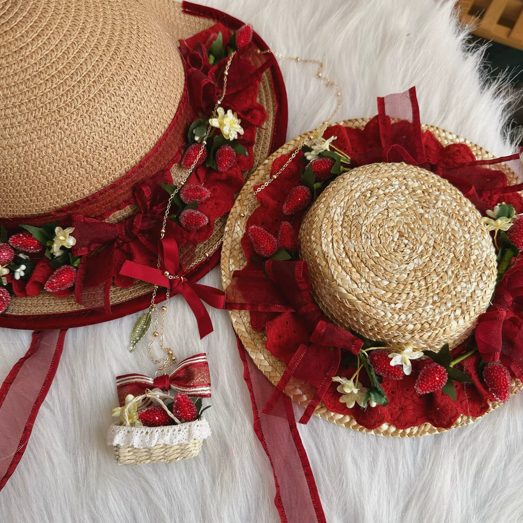 Red Sweet Lolita Headdresses and Strawberry Accessories - image 11
