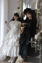 Cotton Gothic Lolita Long JSK, Drawn-up Hem - image 17