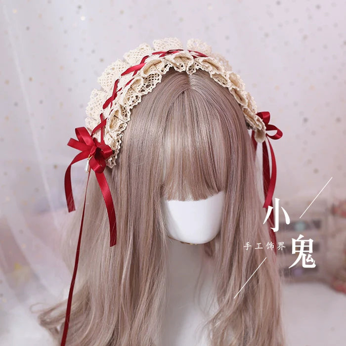 Japanese Style Sweet Lolita Lace Headband Multicolors - image 25