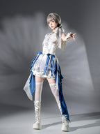 Blue Dragon Bone Ouji Lolita Shorts Suit with Trailing - image 4