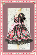 Strawberry Chef - Printed Old School Lolita OP and Accessories - image 17