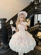 Sakura Blossom Dream - Dreamy Sweet Lolita JSK Dress, Abundant Lace & Bows - image 1