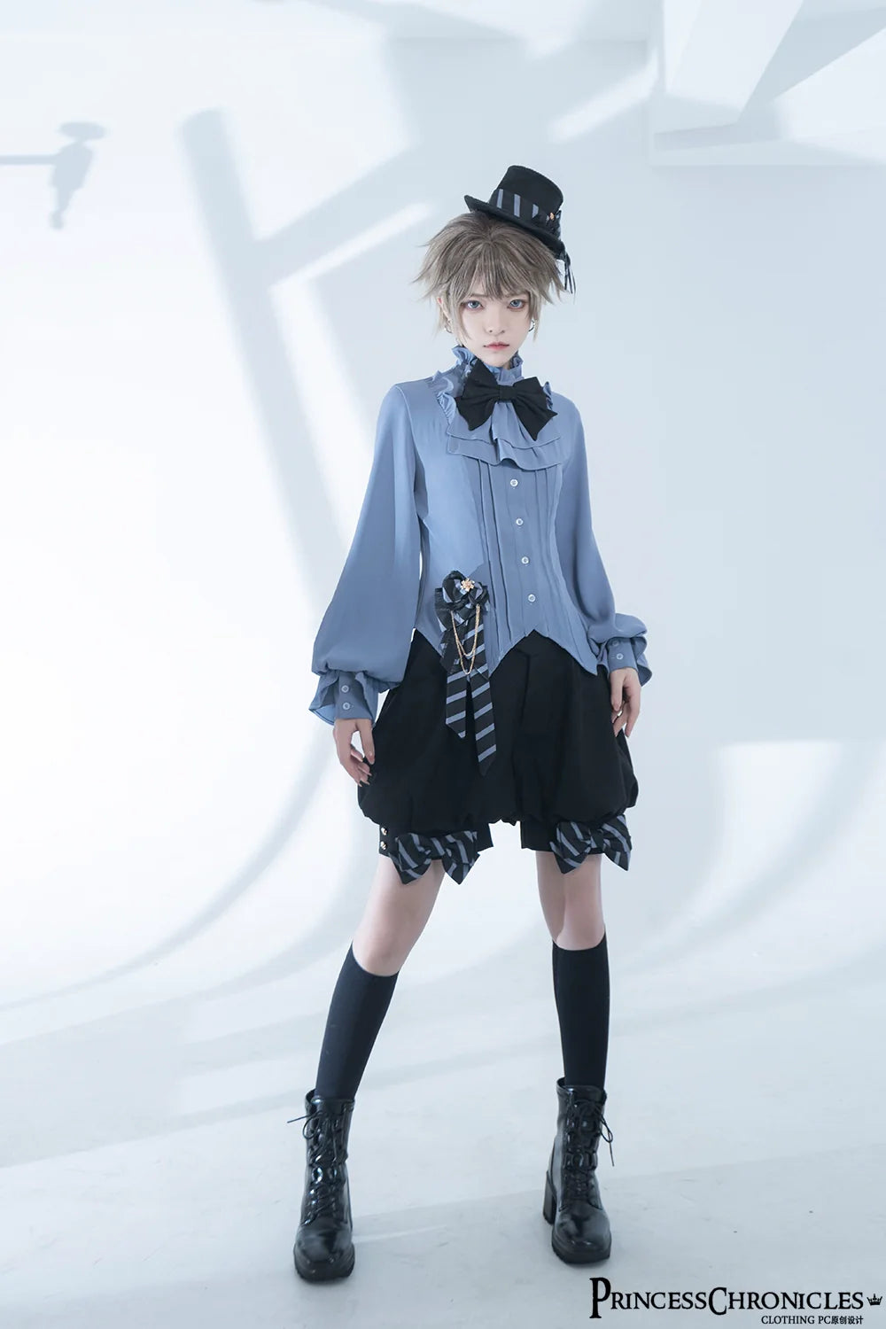 Narrative Rule - Ouji Lolita Shorts Set, Long Vest - image 2