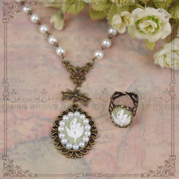 Cameo Lolita Necklace and Ring - image 1