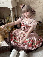 Strawberry Chocolate Lovers Sweet Lolita Embroidered Dress - image 39