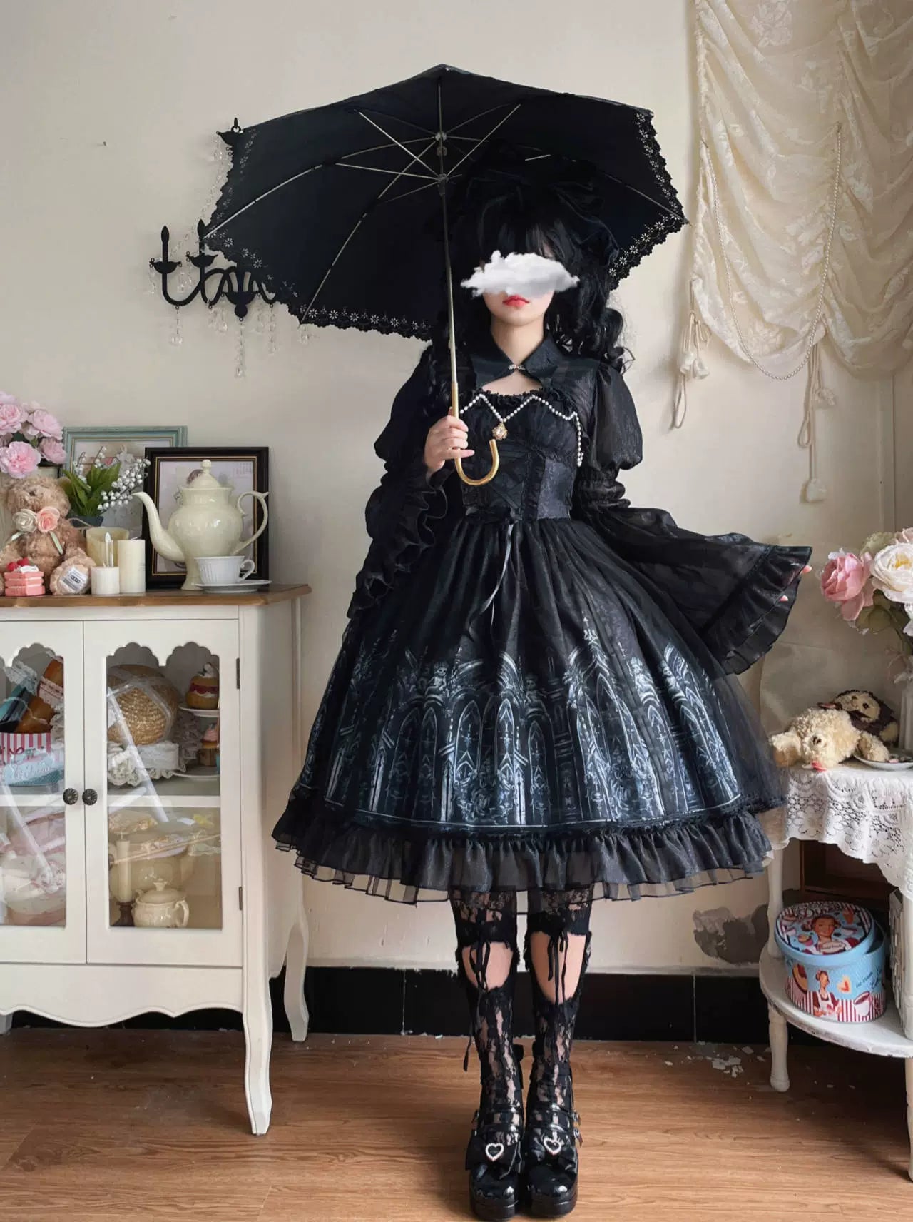 Silent Night Church Gothic Lolita JSK Dress, Church Print - image 6