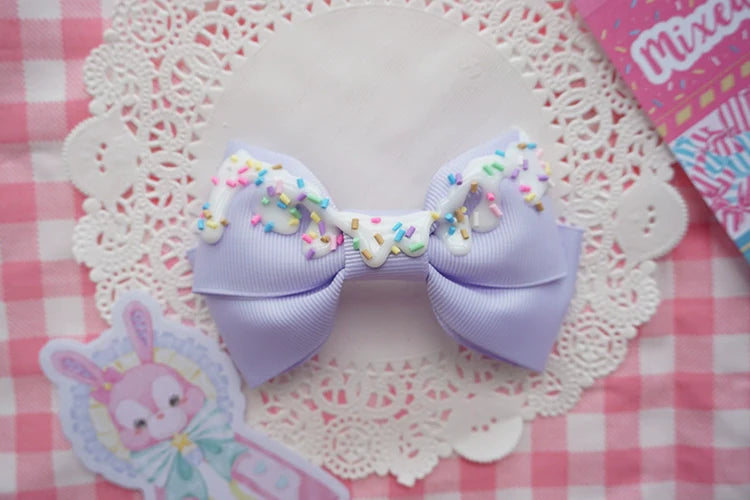 Handmade Sweet Lolita Cream Cake Bow Hair Clip - image 15