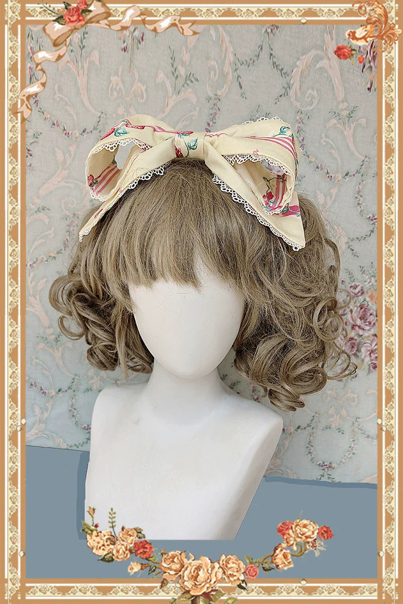 Strawberry Chef - Printed Old School Lolita OP and Accessories - image 23