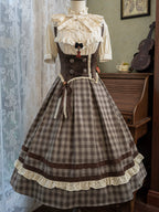 Chestnut Autumn - Plaid Classic Lolita JSK, Bust Supporting and Accessories - image 11