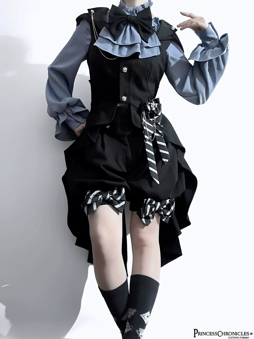 Narrative Rule - Ouji Lolita Shorts Set, Long Vest - image 17