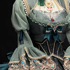 Candle Dragon Spirit - Fantasy Green Lolita JSK Set - image 11