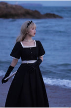 Thoughts - Vintage Black Lolita OP Dress with Square Neckline - image 18