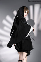 Rabbit Feather - Black Ouji Lolita Vest Shorts Suit Prince Cloak Set - image 19