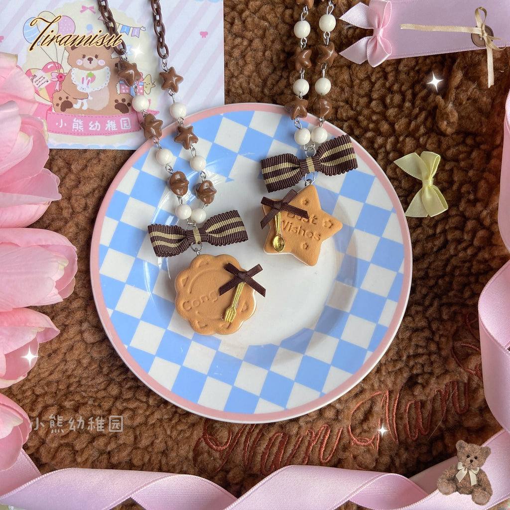 Sweet Cookie Charm Set - Kawaii Lolita Necklace and Hairclip - image 1