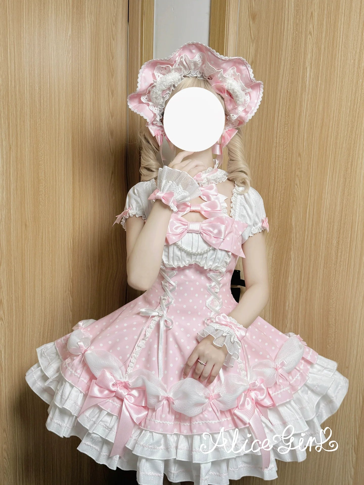 Old School Lolita Halter Neck OP Dress, Polka Dot Accent - image 8
