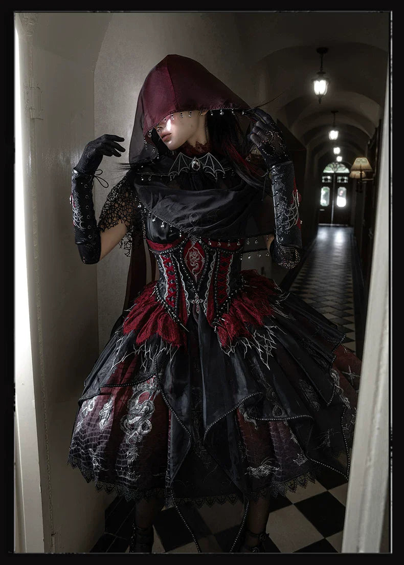 Bone Dragon - Gothic Lolita Corset JSK Dress Set with Embroidery - image 57