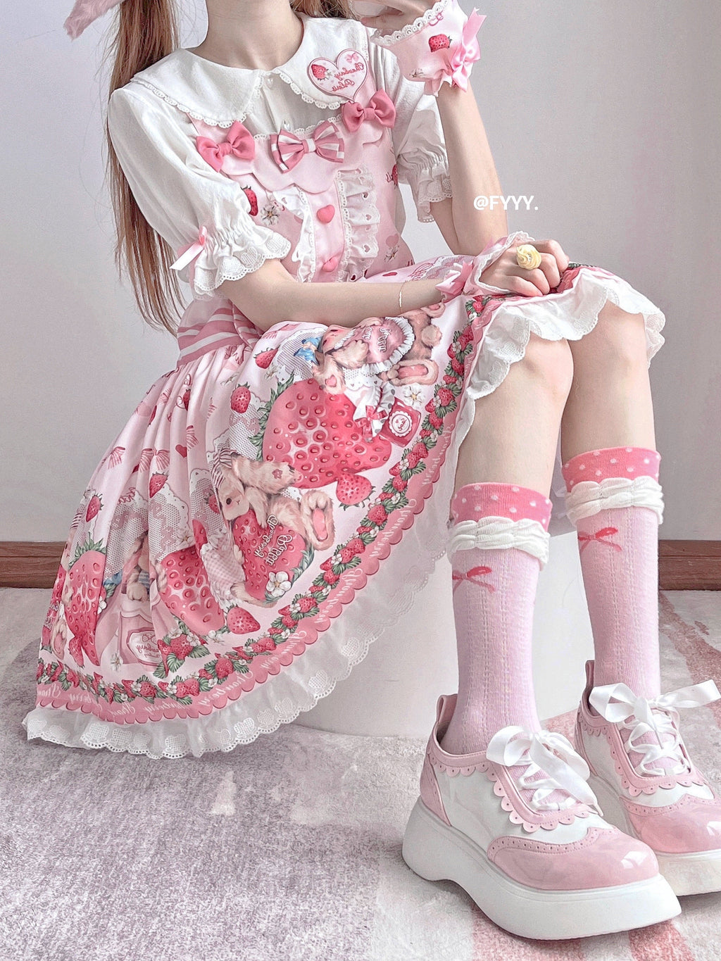 Rabbit Berry Gift Box - Sweet Lolita Salopette and Dress Set - image 31