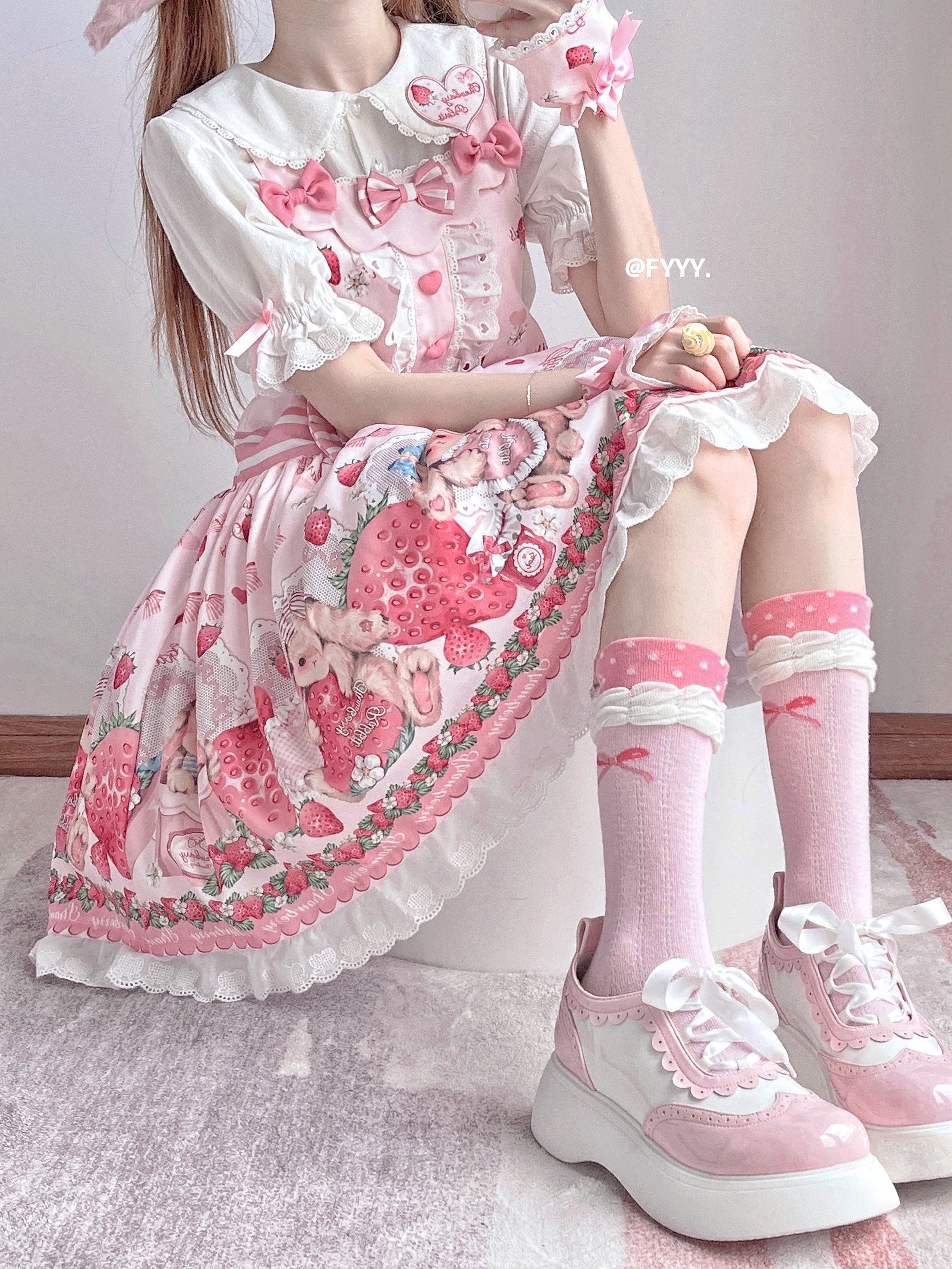 Rabbit Berry Gift Box - Sweet Lolita Salopette and Dress Set - image 31