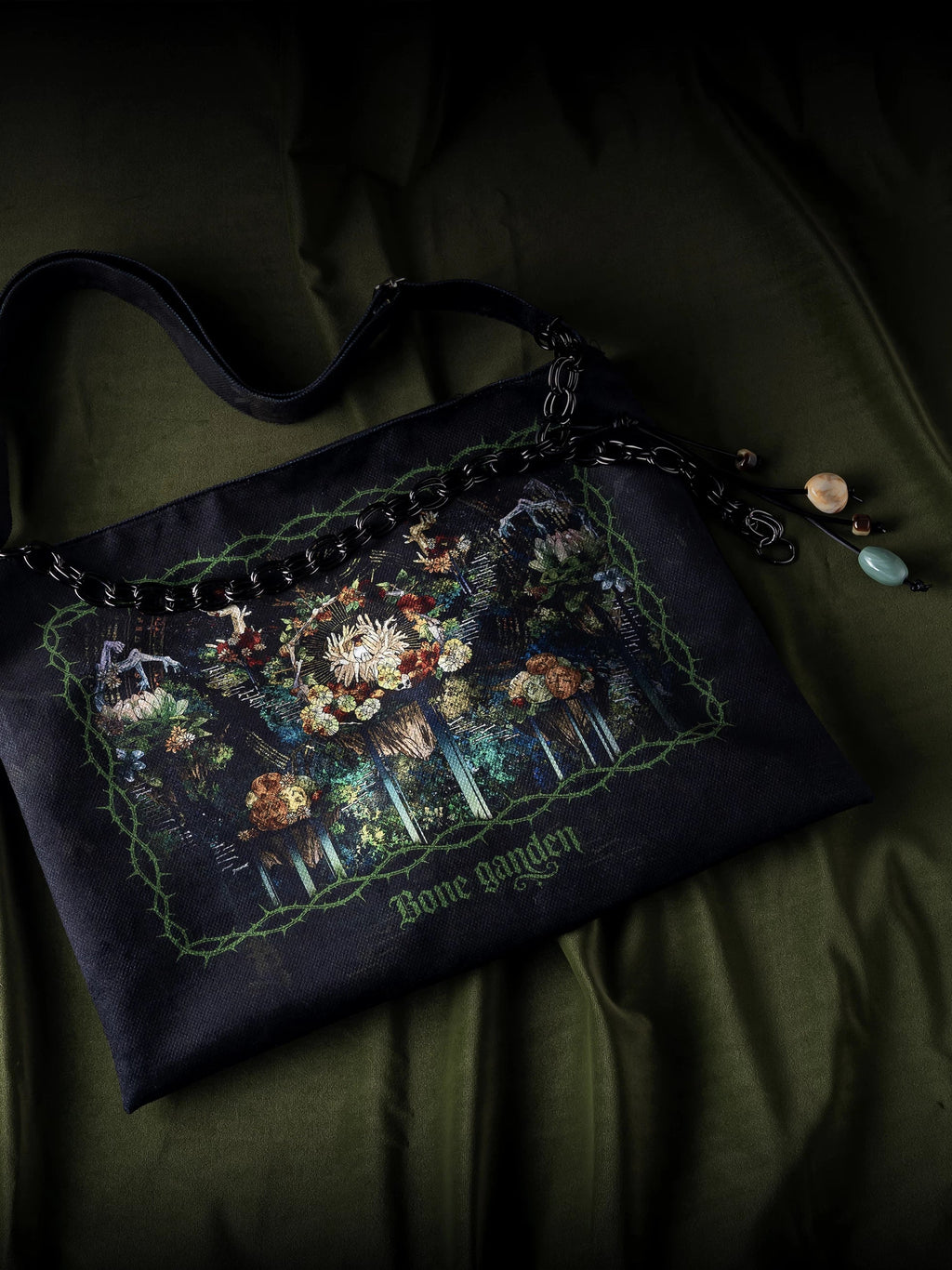 Bone Garden - Gothic Lolita Printed Tote Bag, Adjustable Strap - image 8