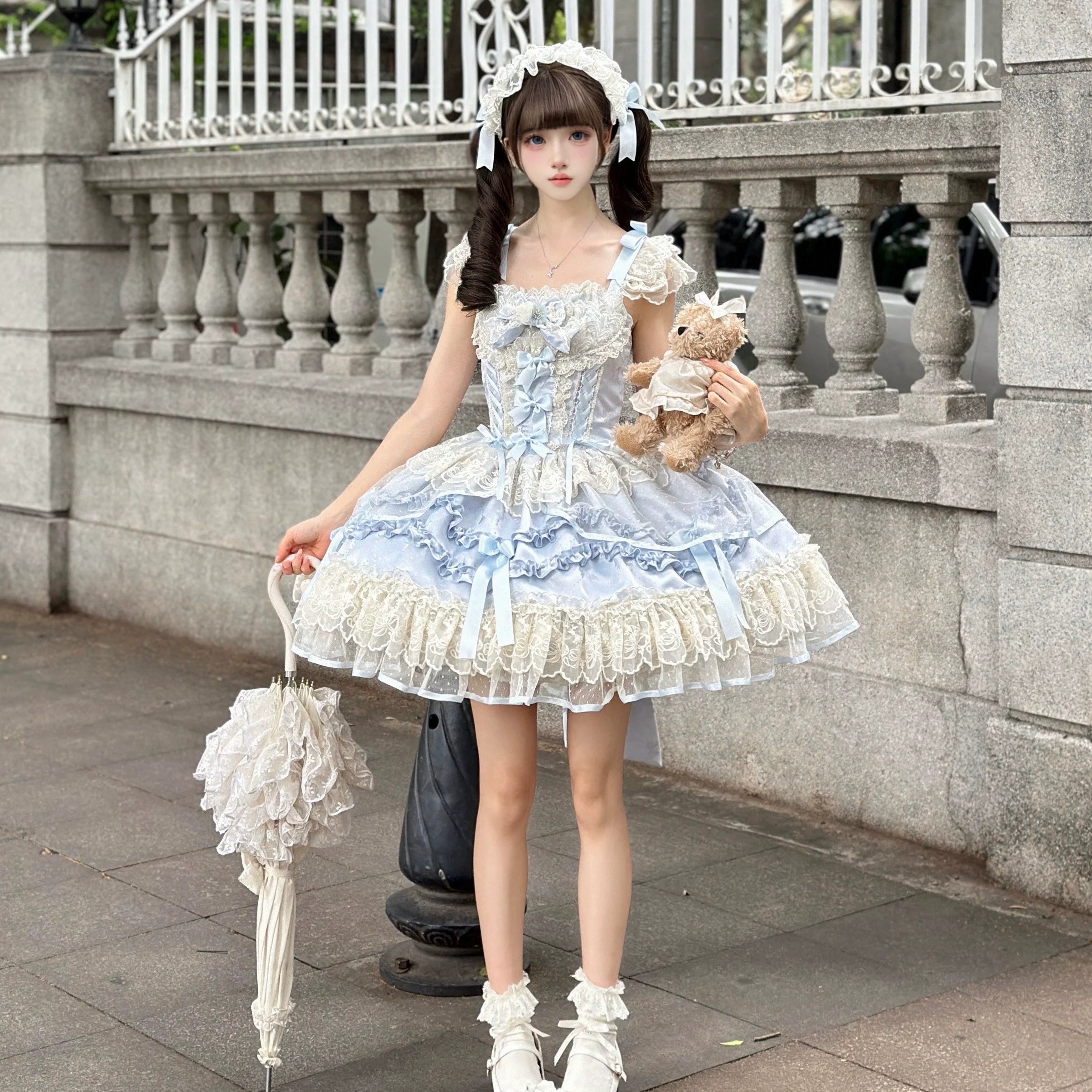 Dreamy Butterfly - Ballet-style Sweet Lolita JSK Dress With Large Bow Trailing - image 6
