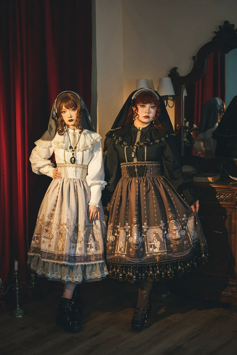 Demon Hunting Notes - Fishbone Gothic Lolita Skirt - image 31