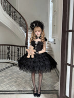 Snow Feather - Wedding Sweet Lolita JSK Dress, Multi-layered Lace Skirt - image 14