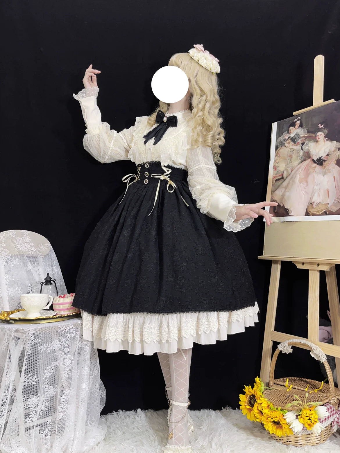 The Heart of the Rose - Elegant Retro Lolita Skirt High Waist SK Blouse - image 7