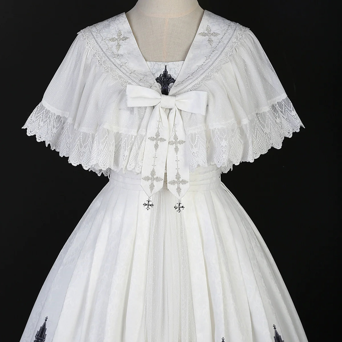 Silent Church - Gothic Lolita JSK Dress Printed Dress Thin Shawl Set - image 37